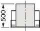 Bodenansicht eines Mündungsabschlusses mit zwei seitlichen Befestigungselementen. Die Konstruktion zeigt eine einfache geometrische Form, typisch für Produkte von Vaillant.